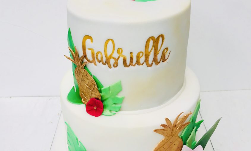 Gateau Ananas Et Feuilles Tropical L Atelier De Dorothee