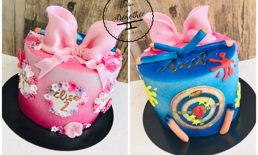 Gateau Double Theme Nerf Et Girly L Atelier De Dorothee